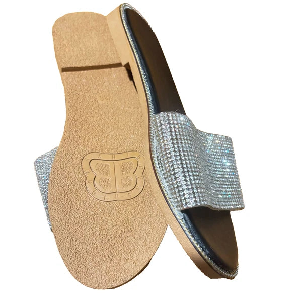 Rhinestone Slides Sandals Glitter on Sandals Sz 7.5 Bubleden fashion