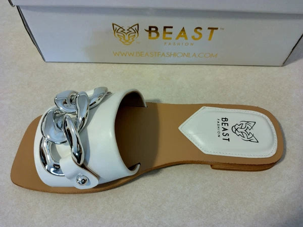 Beast Fashion Size 7.5 LANA-01 White Sandals NIB