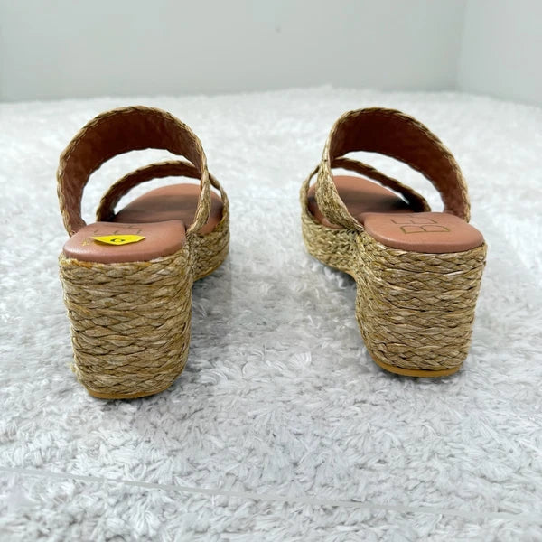 Beach By Matisse Platform Sandals Women's 9 Woven Raffia Espadrille Slides