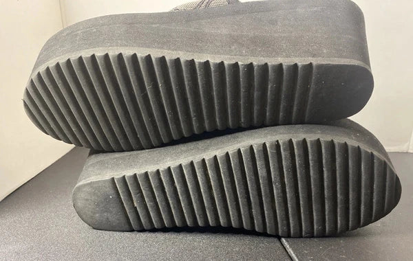 COACH Classic Platform Wedge Flip Flop Sandals Size 8-9 Black/Gray Logo