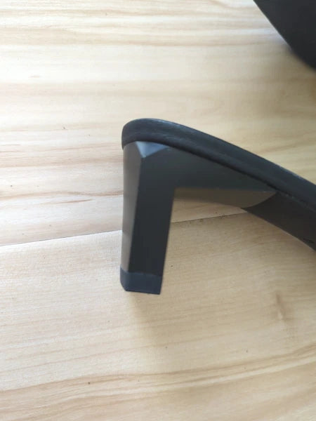 Vivaia Square Toe Block Heel Slide Sandals Black Shoes Women EU 42 US 11 EUC