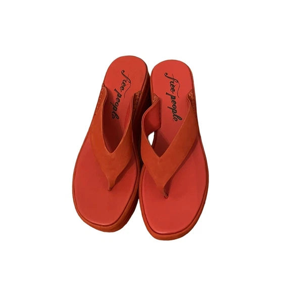 Free People Haven Thong Platform Sandal Flame Red Women's Sz EU 38 US 8 NEW