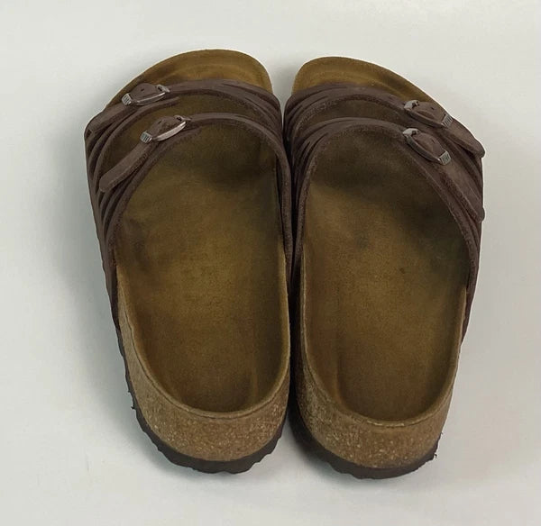 Birkenstock Granada Brown Leather Soft Footbed Sandals Size 40 US W9 M7
