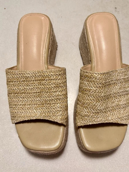 EQAUDES Platform Slip on Espadrille Sandals for Women Wedges Slides Bohemia S...