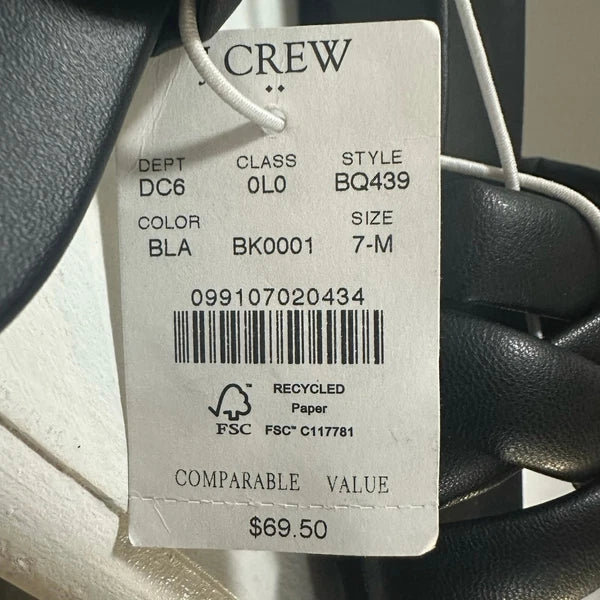 J. Crew Crisscross Style BQ439 Black Slip On Slide Sandals Women’s Size 7 NWT