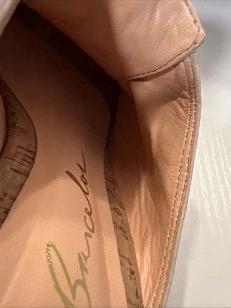 Luiza Barcelos 40 Platform Leather Mules Open Toe Slide Sandal Pink Leather Gold