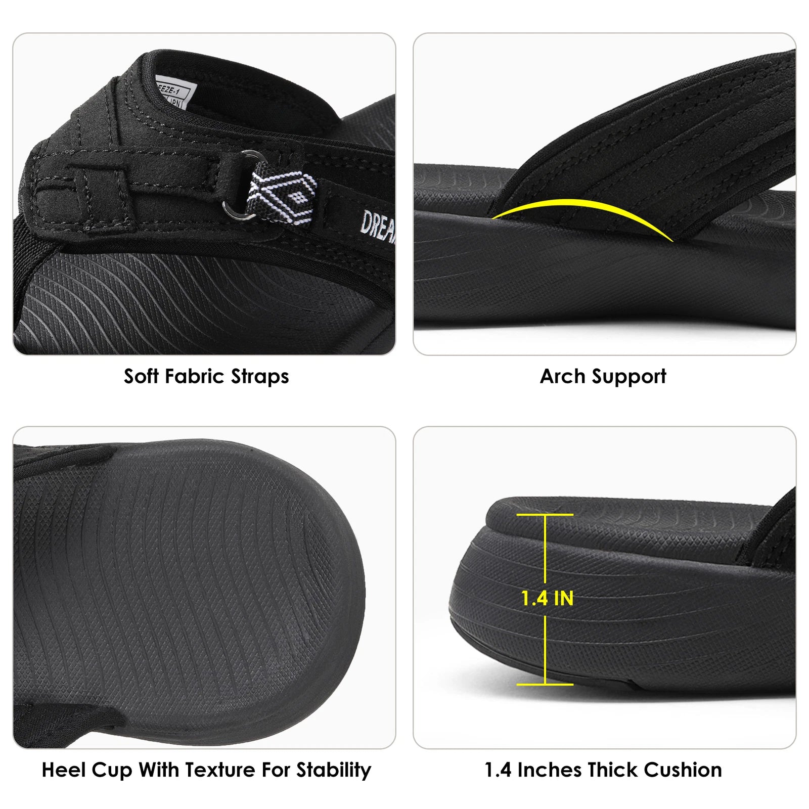 Women's Fashion Arch Flip Flop Sandals Lightweight Comfort Casual Thong Sandals