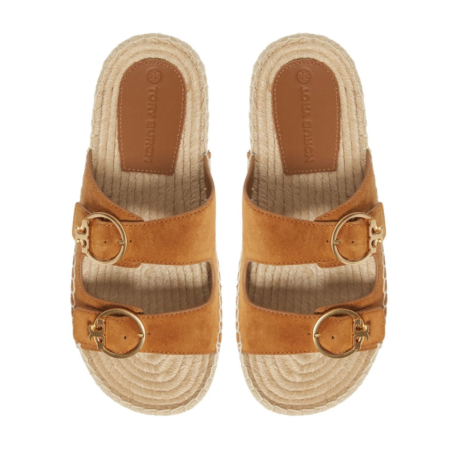 NEW Tory Burch Selby Two-Band Espadrille Slide Sandal in Rhum Size 7, 8, 9.5