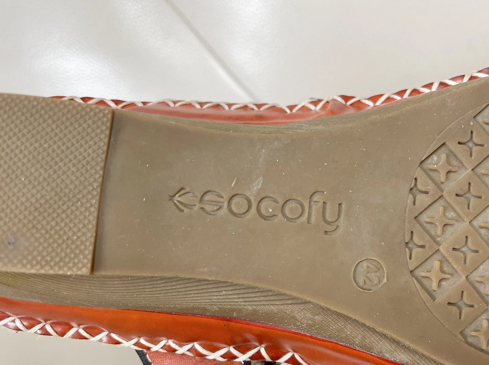 Socofy Colorful Sandals Women’s EU 42 US 10 Leather Leaf Cutout Style Slip On