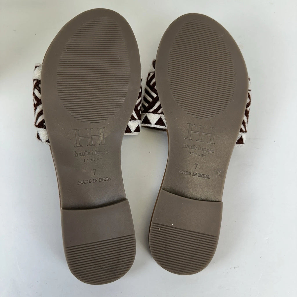 Haute Hippie Style Embro Slide Sandal Geometric Southwest Aztec Flat Shoe Size 7