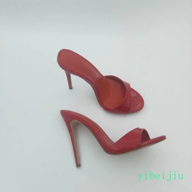 Sexy Fashion Women's High Heels Stilettos Open Toe Mules Sandals Slides Slippers