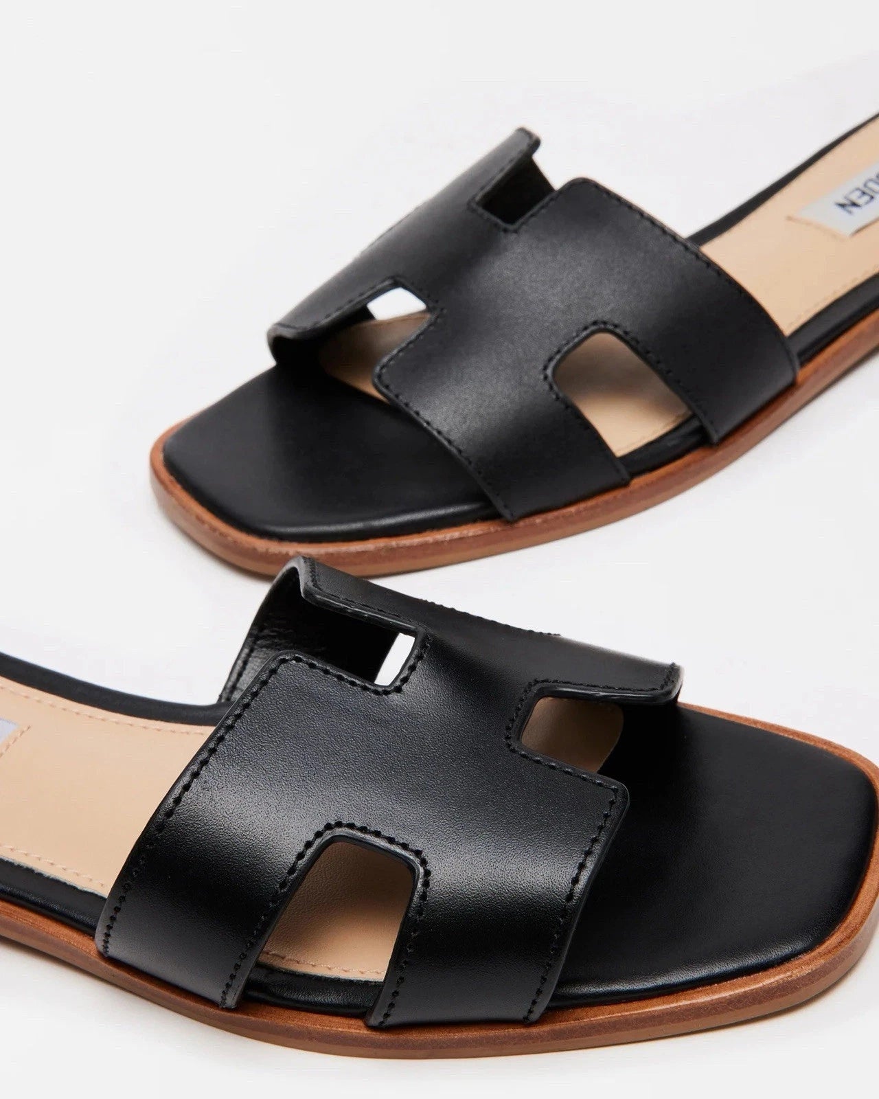 Steve Madden Hadyn Women Sandals Black Leather -Size 5M
