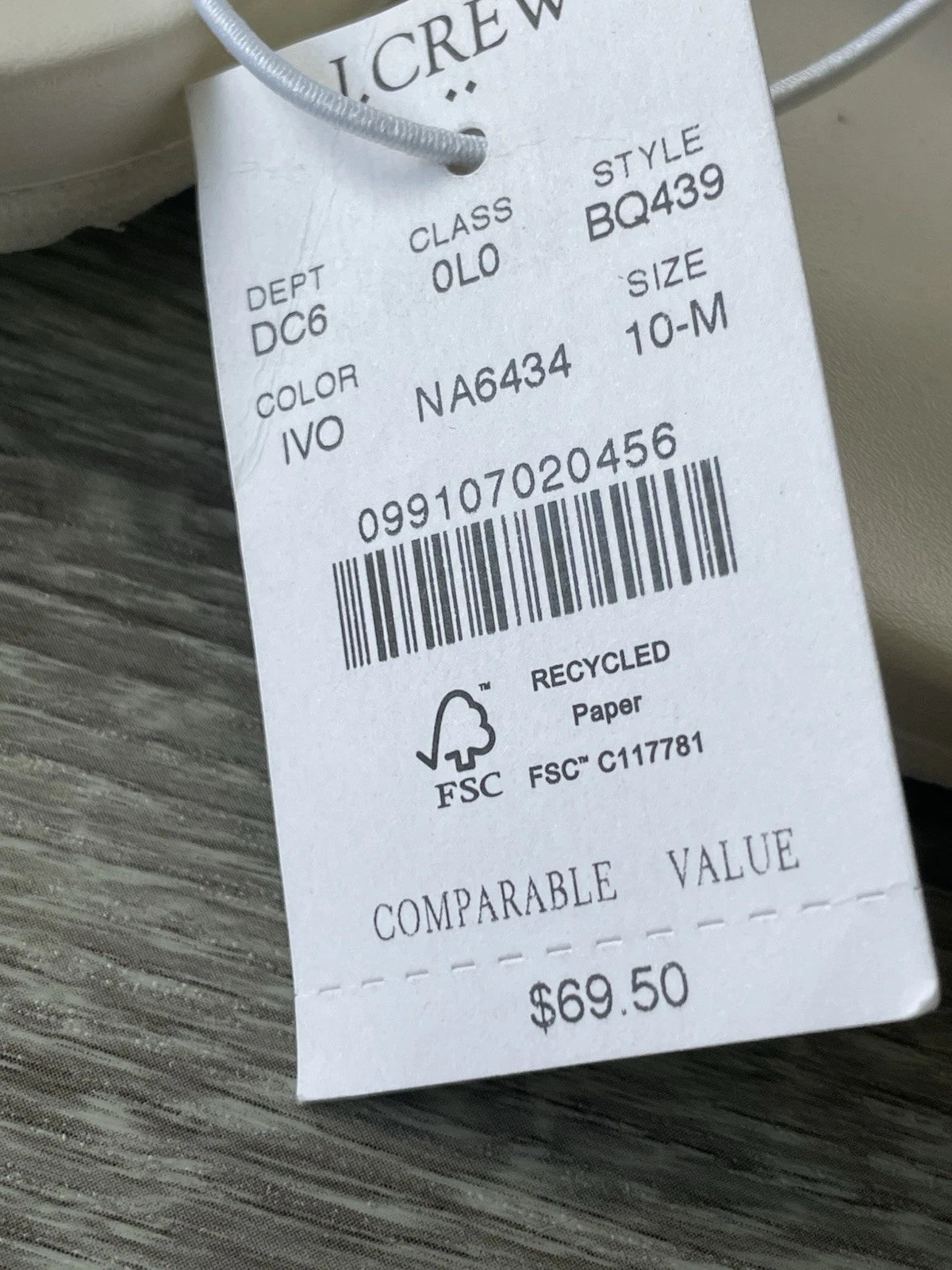 🔥 J. Crew Crisscross Style BQ439 White Slip On Slide Sandals Women Size 10 $69
