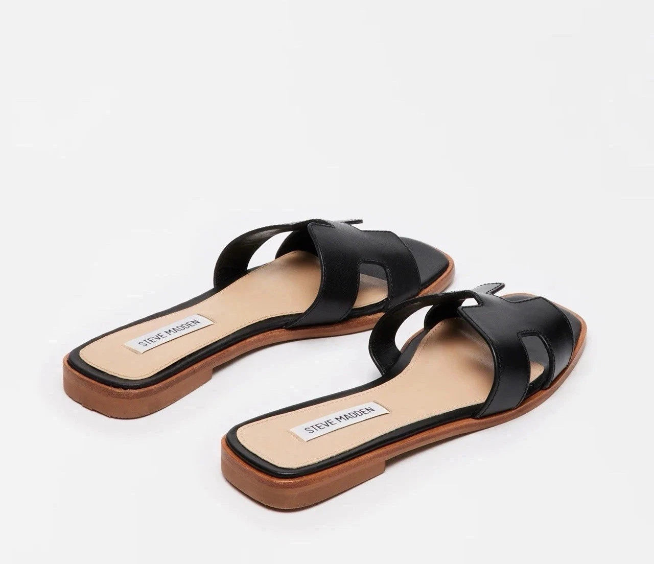 Steve Madden Hadyn Women Sandals Black Leather -Size 5M