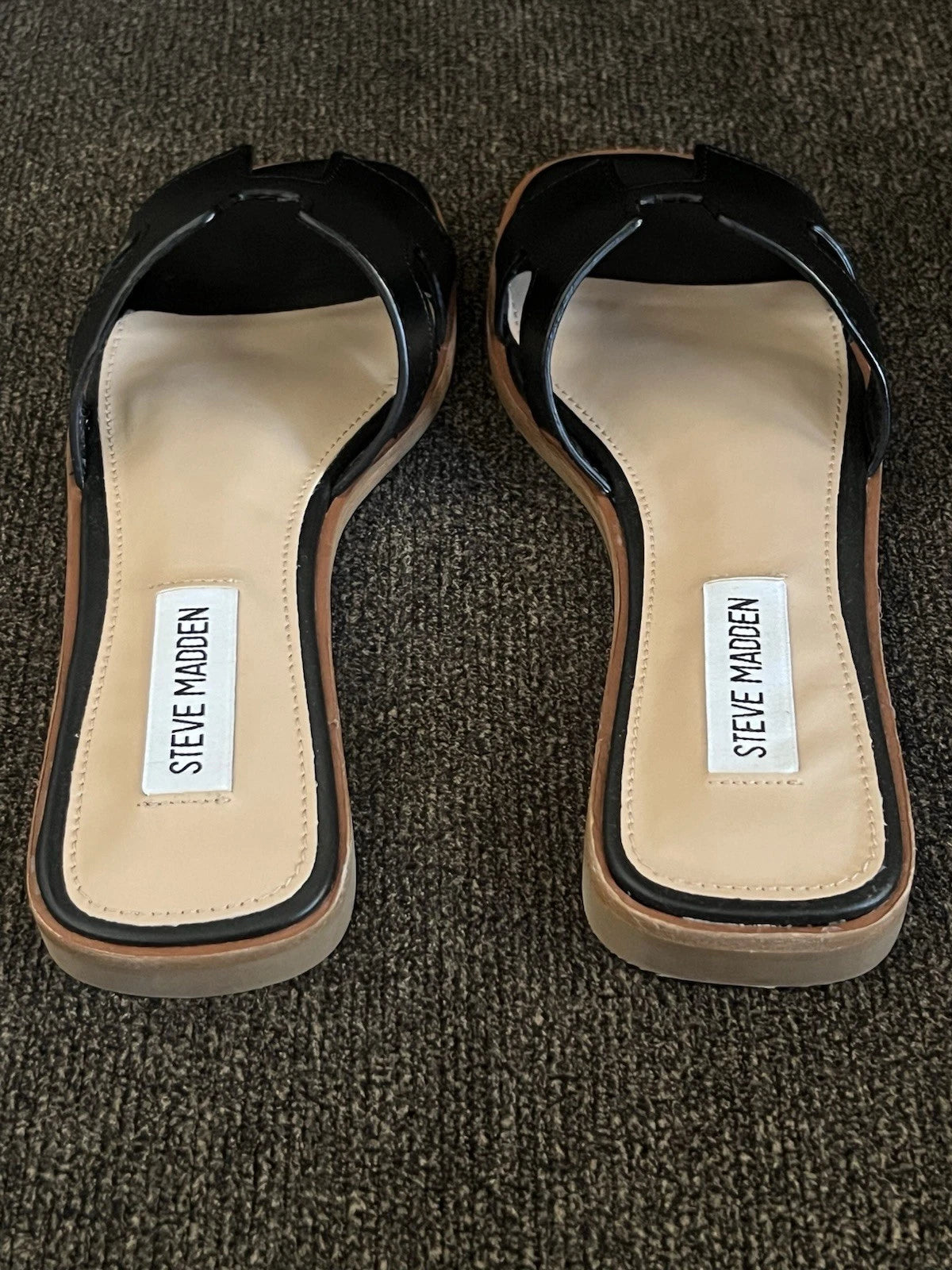 Steve Madden Hadyn Women Sandals Black Leather -Size 5M