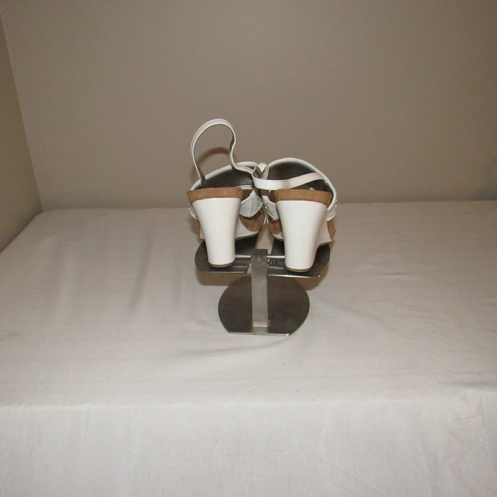 Style & Co. Strappy Sequin Accent Wedge Sandal Shoe White 9.5M NWOB