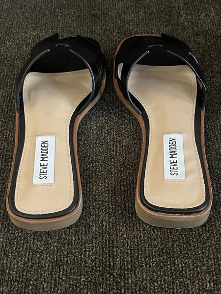 Steve Madden Hadyn Women Sandals Black Leather -Size 5M