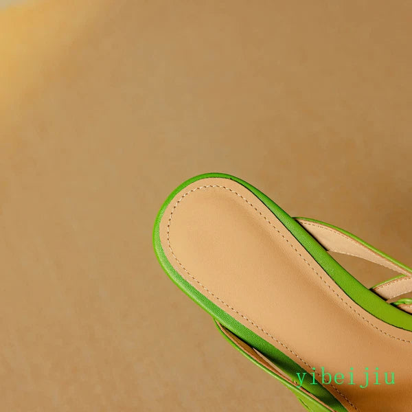 Women's Pointed Toe Hollow Out Weave Slides Mules Sandals Dress Shoes Leather OL