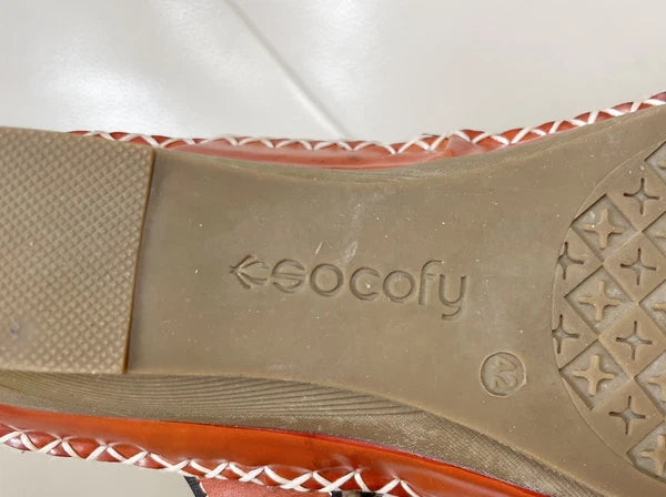 Socofy Colorful Sandals Women’s EU 42 US 10 Leather Leaf Cutout Style Slip On