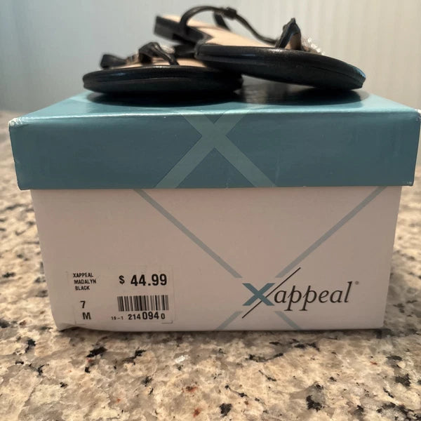 Xappeal Madalyn Black Women's Shoes Sandals Size 7