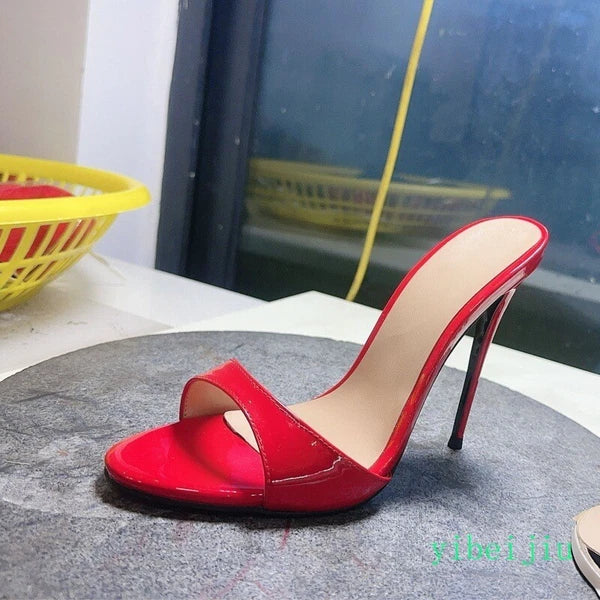 Sexy Fashion Women's High Heels Stilettos Open Toe Mules Sandals Slides Slippers