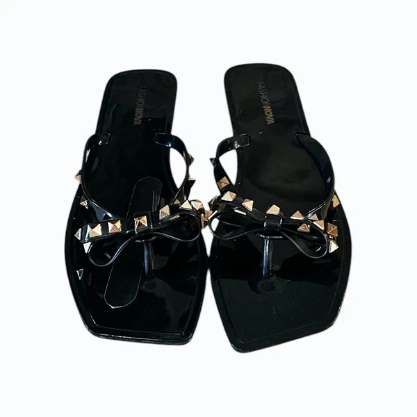 Fashion Nova Womens Black Sandals Size 10 New