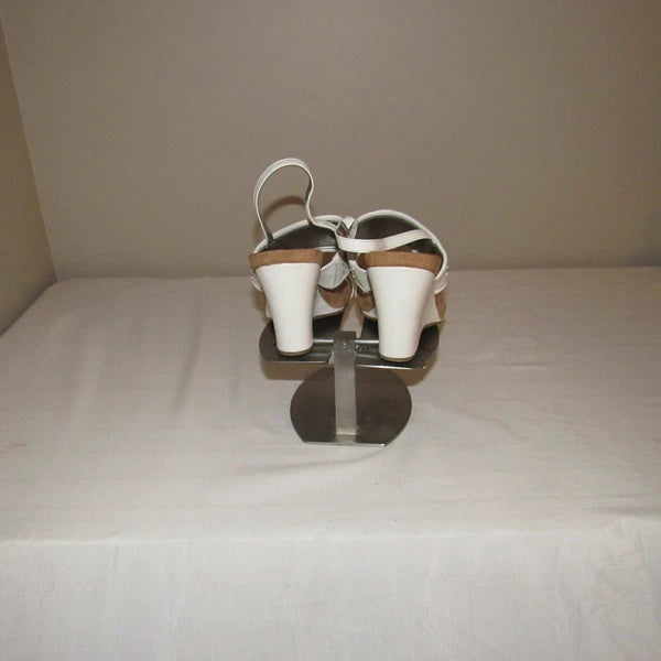 Style & Co. Strappy Sequin Accent Wedge Sandal Shoe White 9.5M NWOB