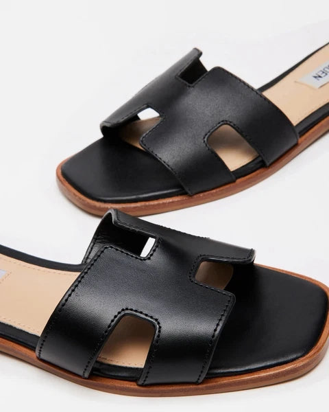 Steve Madden Hadyn Women Sandals Black Leather -Size 5M