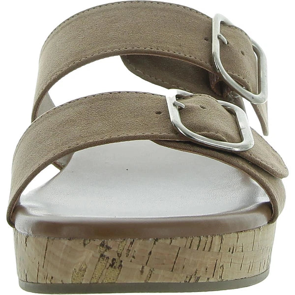 Style & Co. Womens Temppestt Tan Slide Sandals Shoes 9.5 Medium (B,M) BHFO 5237