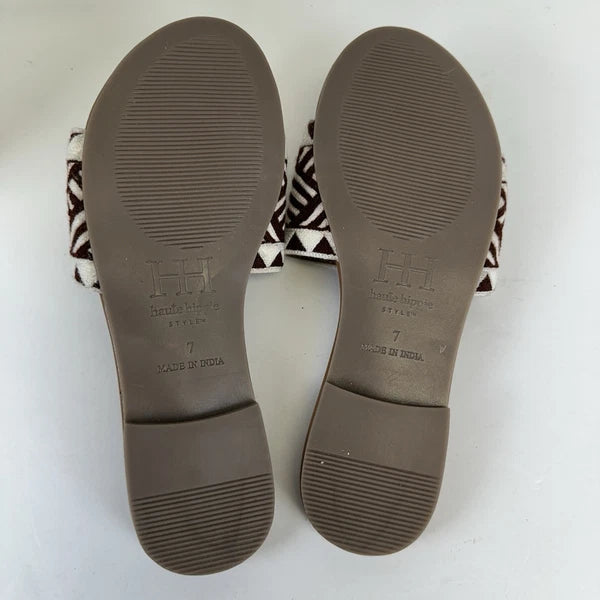 Haute Hippie Style Embro Slide Sandal Geometric Southwest Aztec Flat Shoe Size 7