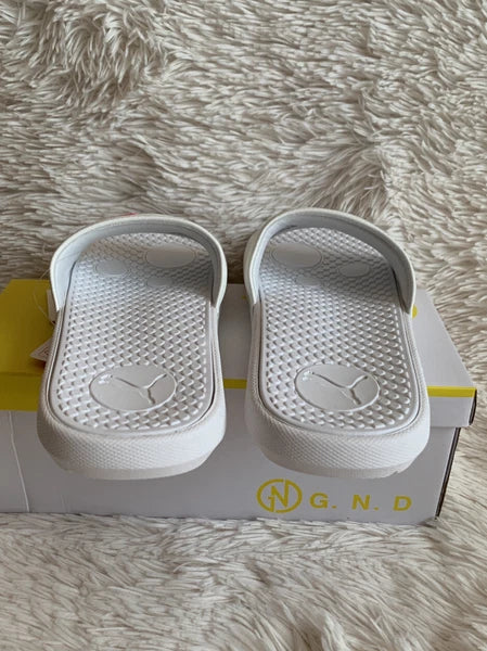 Women’s Slides Size 9 PUMA Cool Cat Style: 371013 13 White Knockout/Pink