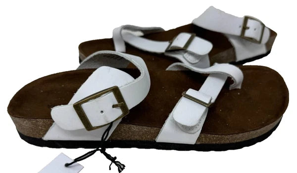 Sonoma Women's Gojiberry Leather Slip On Comfort Sandals White Size:7 200T