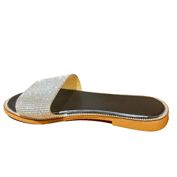 Rhinestone Slides Sandals Glitter on Sandals Sz 7.5 Bubleden fashion
