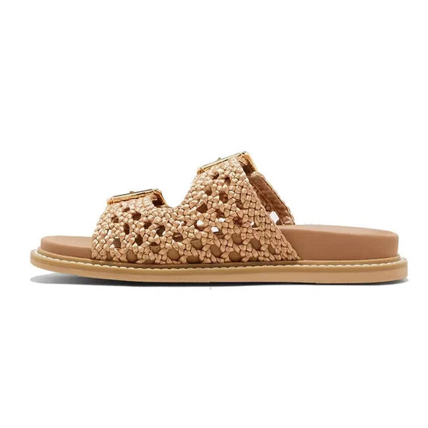 Womens Fashion Open Toe Weave Buckle Strap Beach Slipper Sandal Slide Shoes