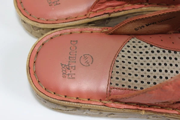 Double H Boots Womens Size 8 Slide Sandals Rose Western Style Leather DH585