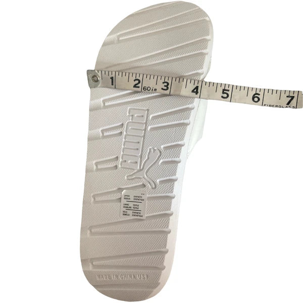 Women’s Slides Size 9 PUMA Cool Cat Style: 371013 13 White Knockout/Pink