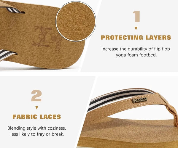 Comfortable Arch Support Flip Flops for Women Size 7 Indoor Outdoor